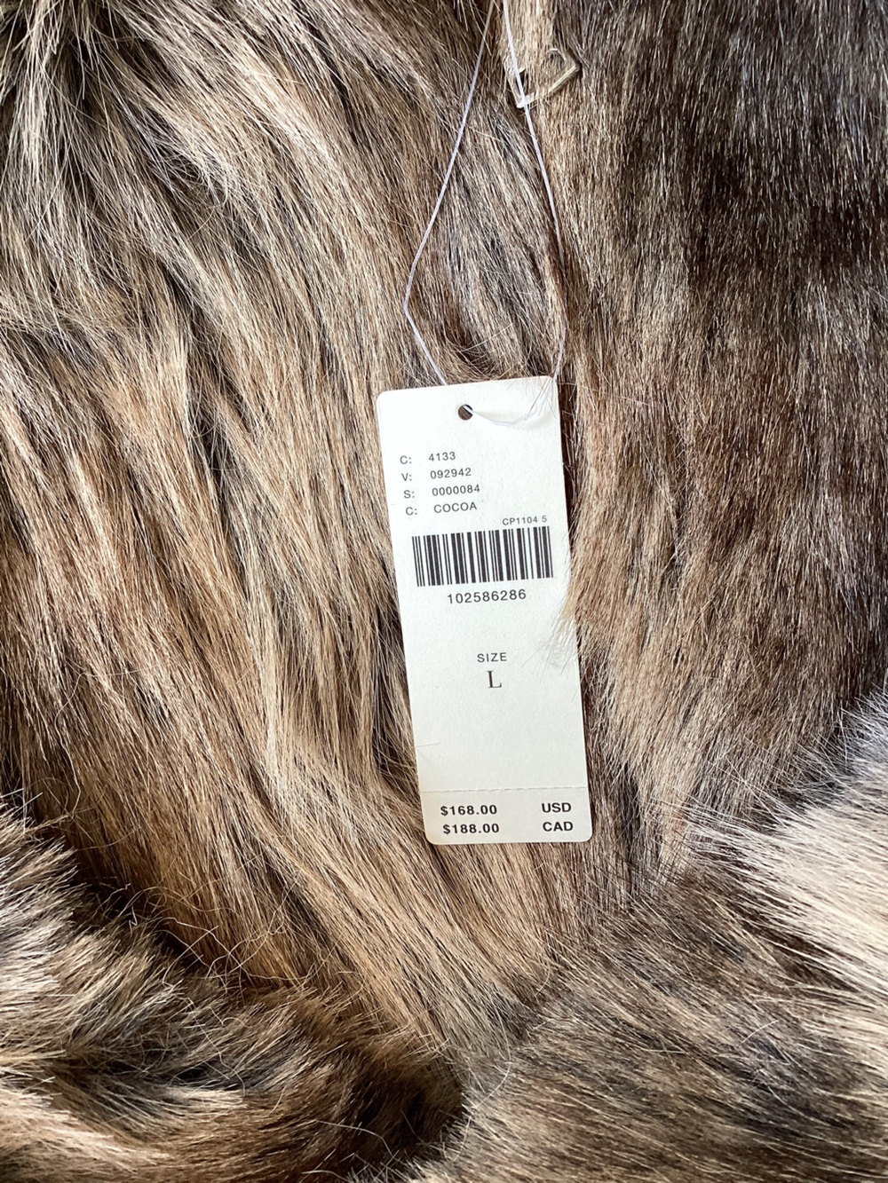 Anthropologie Faux-Fur Cropped Jacket Maeve Rae Collared New Large Brown Mink - Picture 12 of 14
